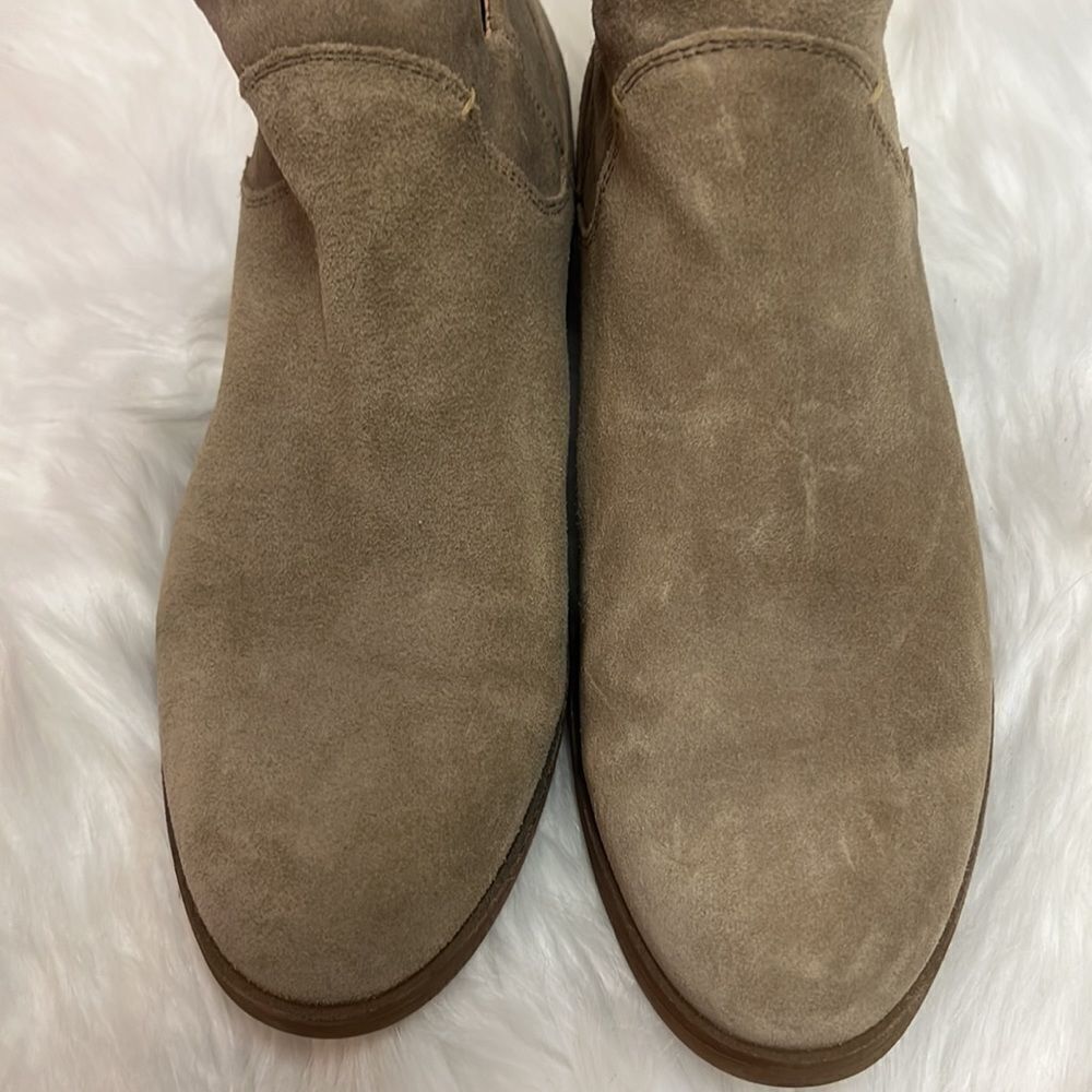 Born Arula F76602 Tan Leather Round Toe Bakc Zip Ankle Booties Size‎ 7 B14B - Picture 5 of 12